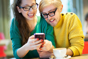 students on phone